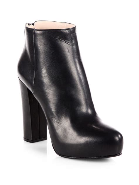 prada fabric heeled boots|Prada genuine leather boots.